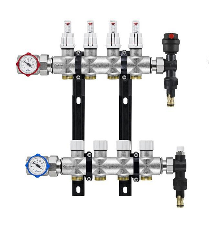 Kroomitud messing-kollektor põrandaküttele