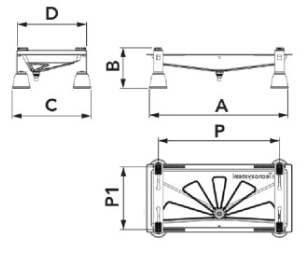 blue river kondensaadivann genius reguleeritavate jalgadega joonis