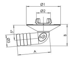 sifoon 95° snap on Ø32 joonis